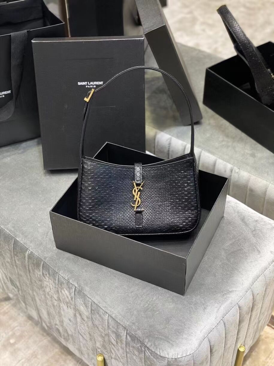 YSL TOP HANDLE BAG IN Snake skin LEATHER Y687228 black