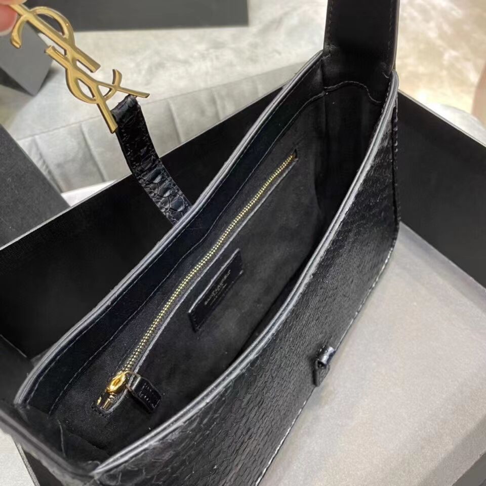 YSL TOP HANDLE BAG IN Snake skin LEATHER Y687228 black