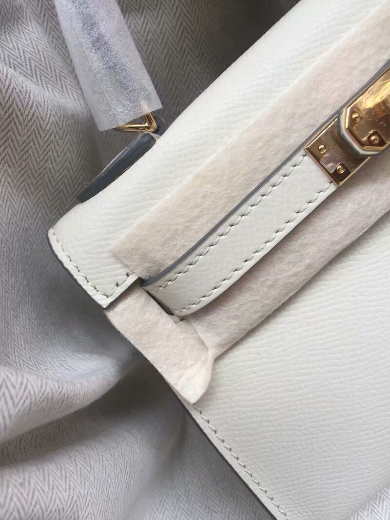 Hermes Kelly 22cm Shoulder Bags Epsom Leather KL22 Cream