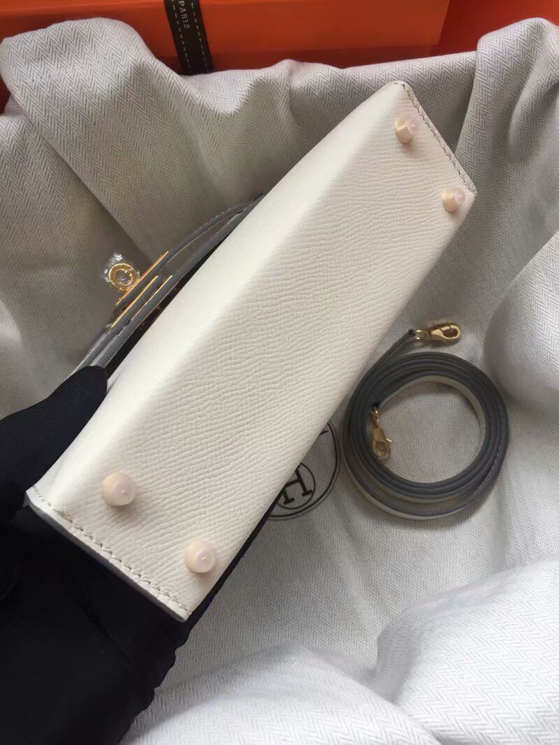 Hermes Kelly 22cm Shoulder Bags Epsom Leather KL22 Cream