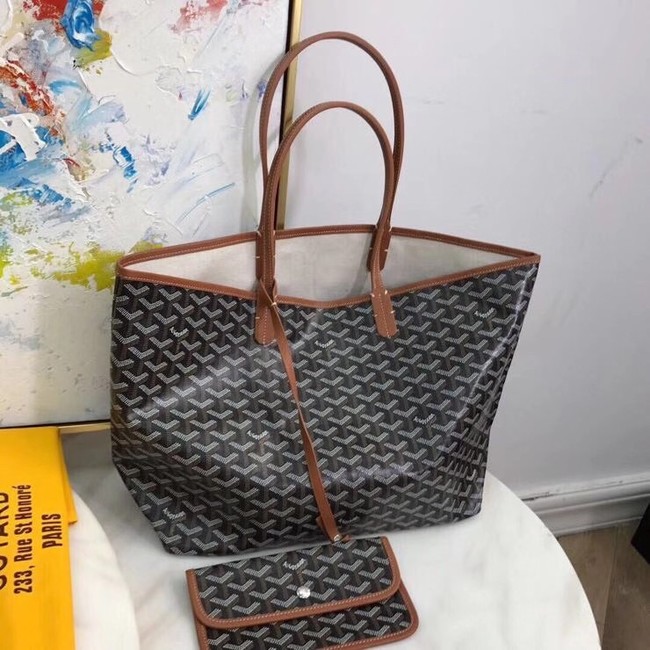Goyard Calfskin Leather Tote Bag 20207 black&brown