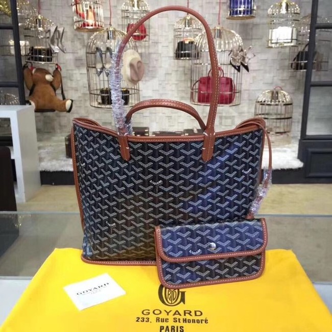 Goyard Calfskin Leather Tote Bag 20208 royal blue&brown