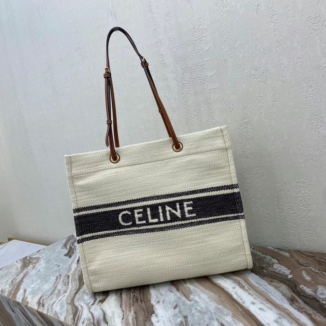 Celine SQUARED CABAS CELINE IN PLEIN SOLEIL TEXTILE AND CALFSKIN 192172 black