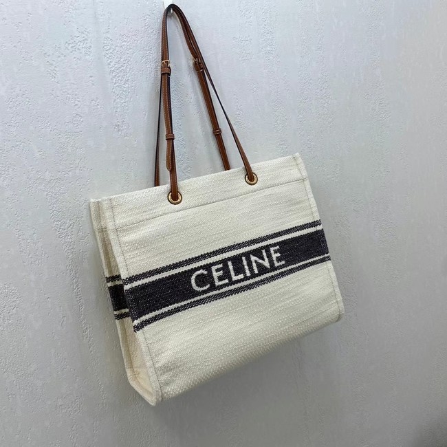 Celine SQUARED CABAS CELINE IN PLEIN SOLEIL TEXTILE AND CALFSKIN 192172 black