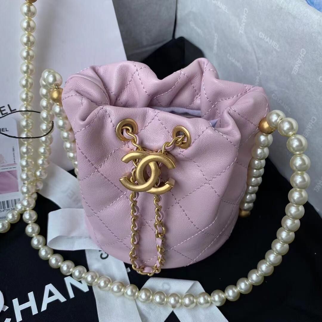 Chanel Original Leather Pearl Chain Bag CC5623 Pink