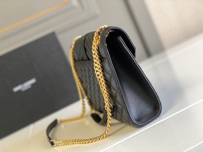 Yves Saint Laurent Calfskin Leather 487206 black&gold