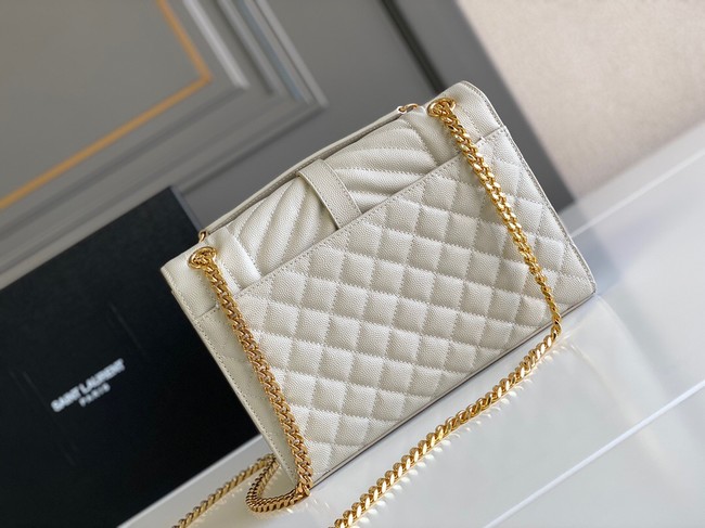 Yves Saint Laurent Calfskin Leather 487206 white&gold