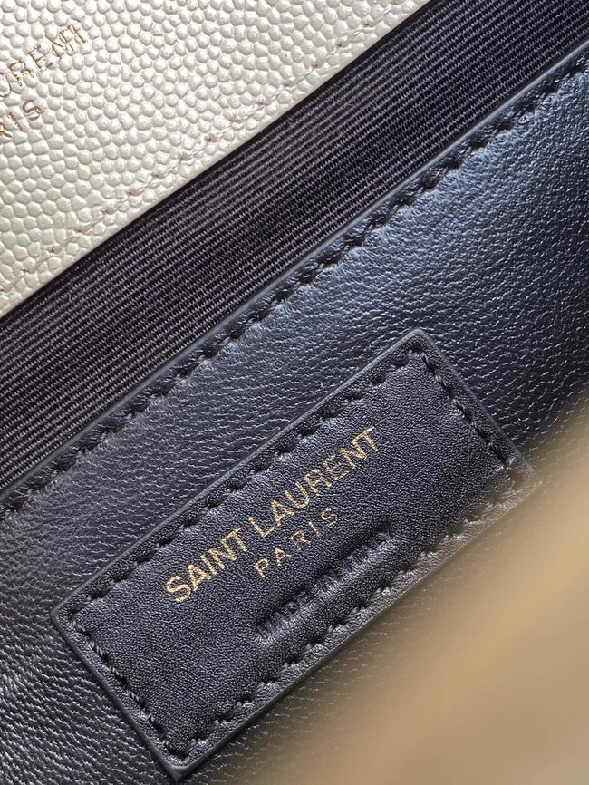 Yves Saint Laurent Calfskin Leather 487206 white&gold