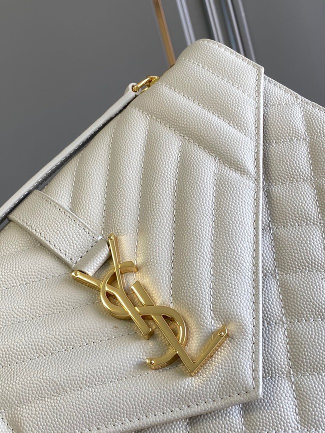 Yves Saint Laurent Calfskin Leather 487206 white&gold