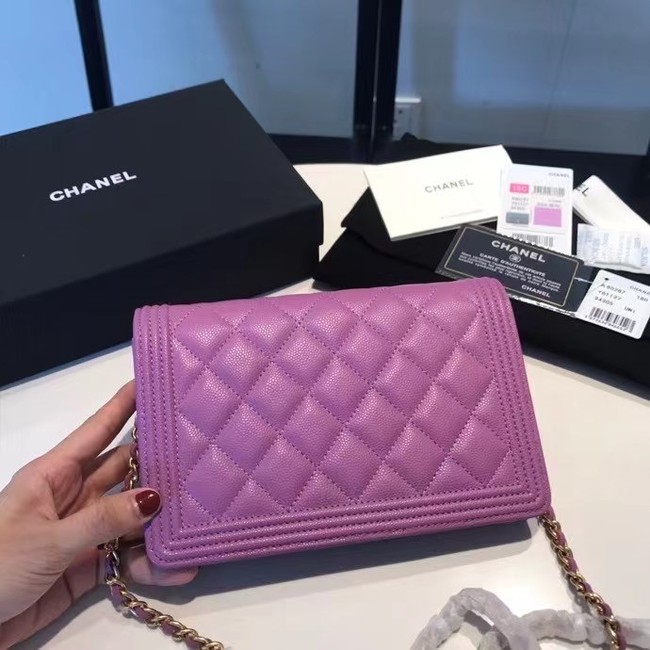 BOY CHANEL Original Wallet on Chain A80287 violet