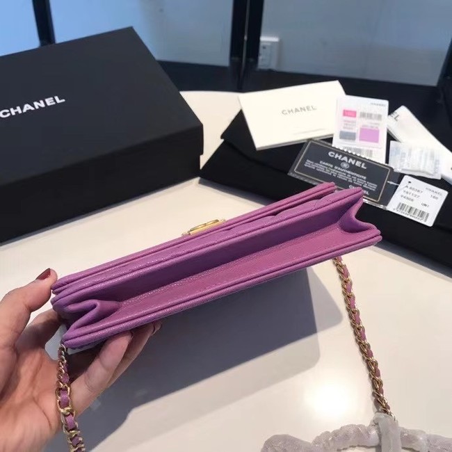 BOY CHANEL Original Wallet on Chain A80287 violet