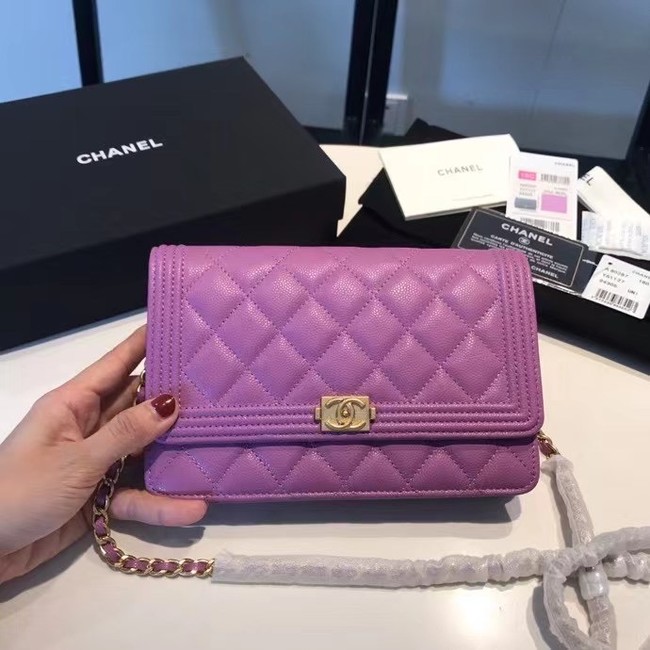 BOY CHANEL Original Wallet on Chain A80287 violet