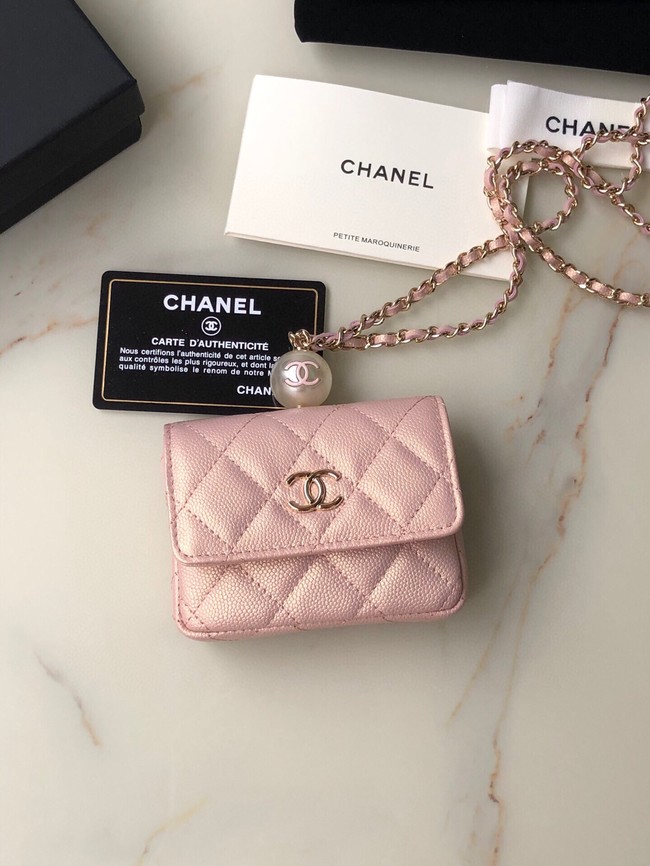 Chanel flap coin purse with chain AP2119 pink