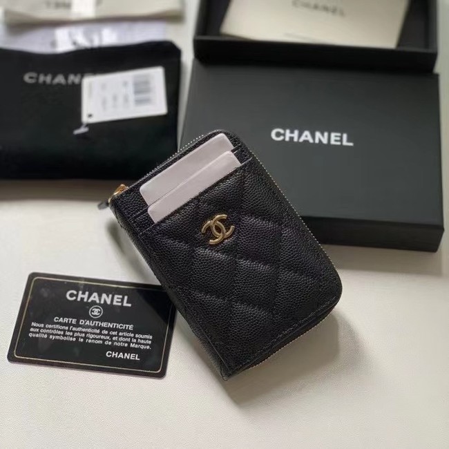 Chanel card holder Calfskin AP1650 black