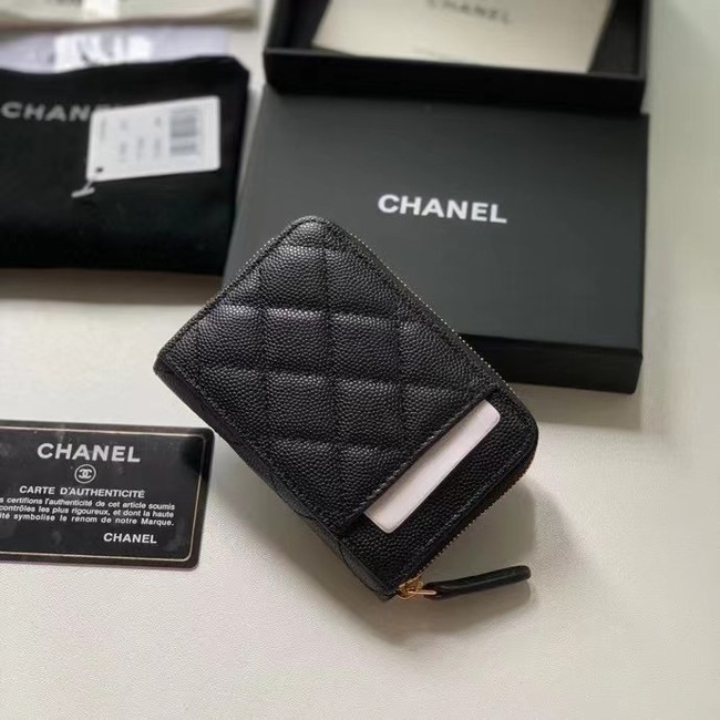 Chanel card holder Calfskin AP1650 black