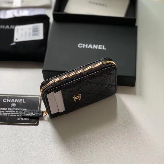 Chanel card holder Calfskin AP1650 black