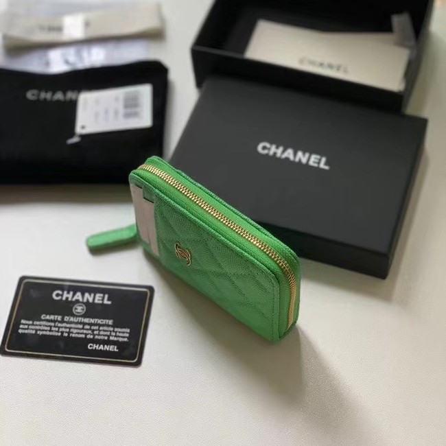 Chanel card holder Calfskin AP1650 green