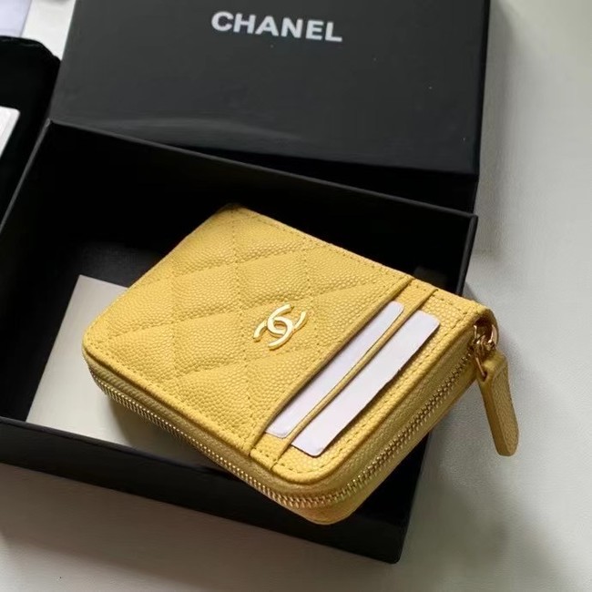 Chanel card holder Calfskin AP1650 yellow