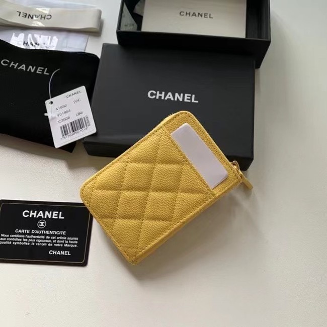 Chanel card holder Calfskin AP1650 yellow