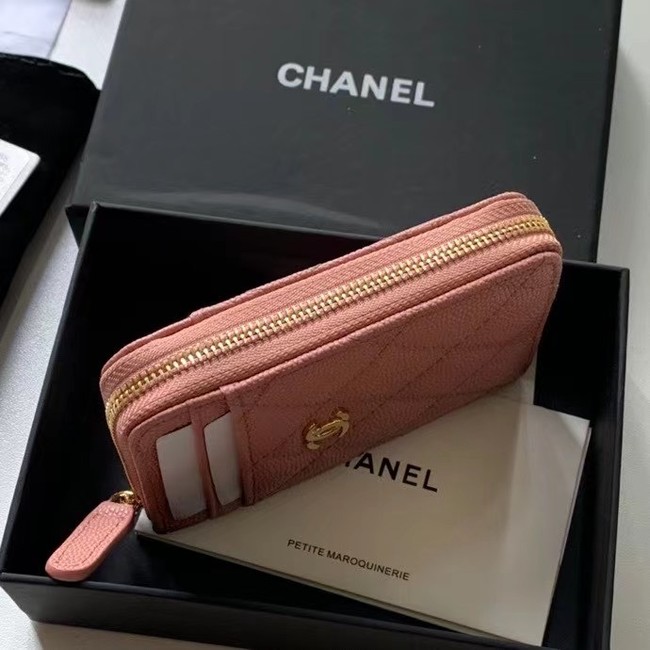Chanel card holder Calfskin AP1650 pink