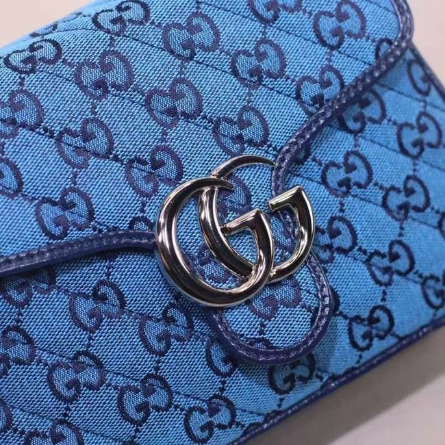 Gucci GG Marmont Multicolor mini top handle bag 583571 blue