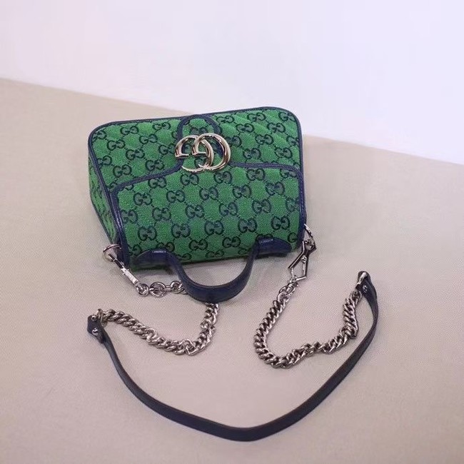 Gucci GG Marmont Multicolor mini top handle bag 583571 green