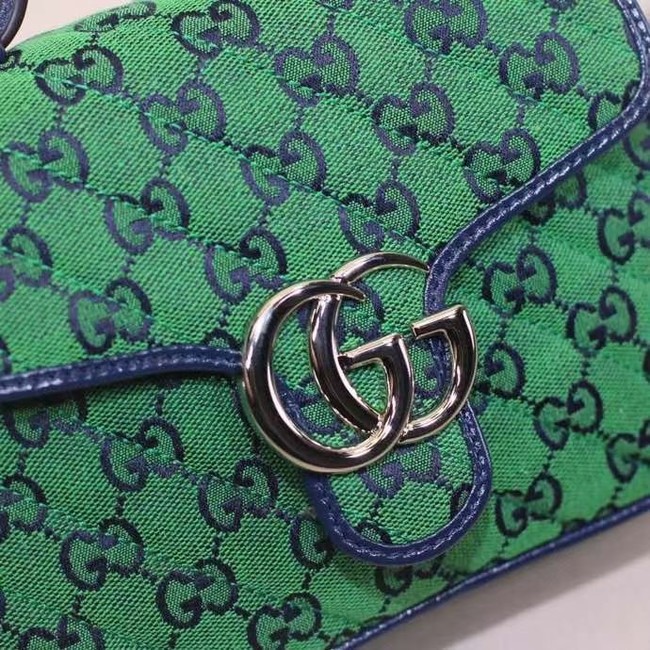 Gucci GG Marmont Multicolor mini top handle bag 583571 green