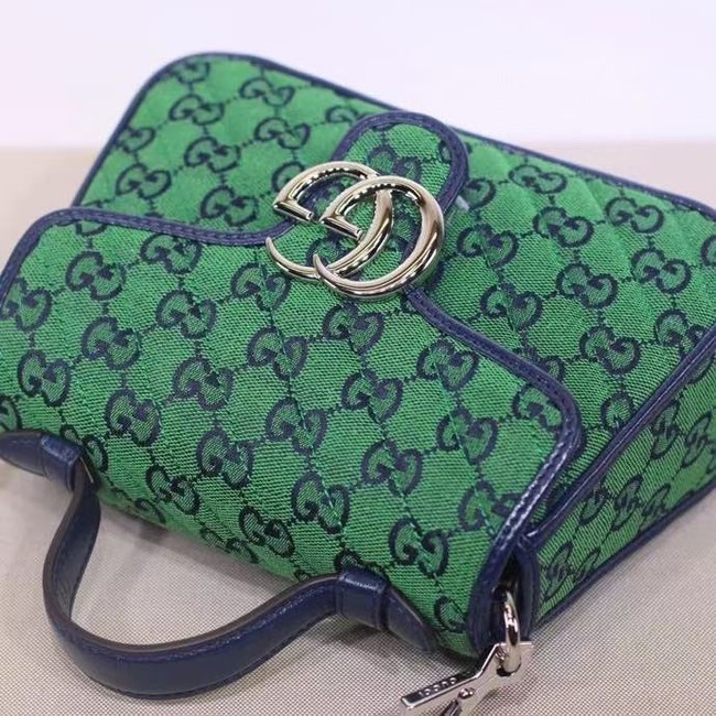Gucci GG Marmont Multicolor mini top handle bag 583571 green