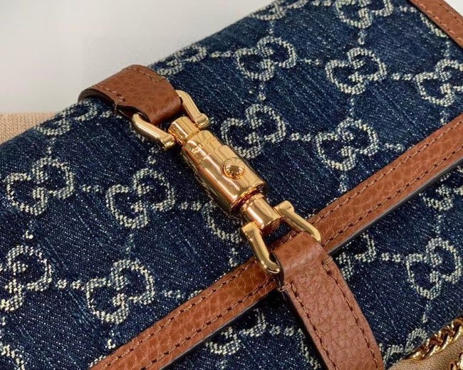 Gucci Jackie 1961 chain wallet denim 652681 blue