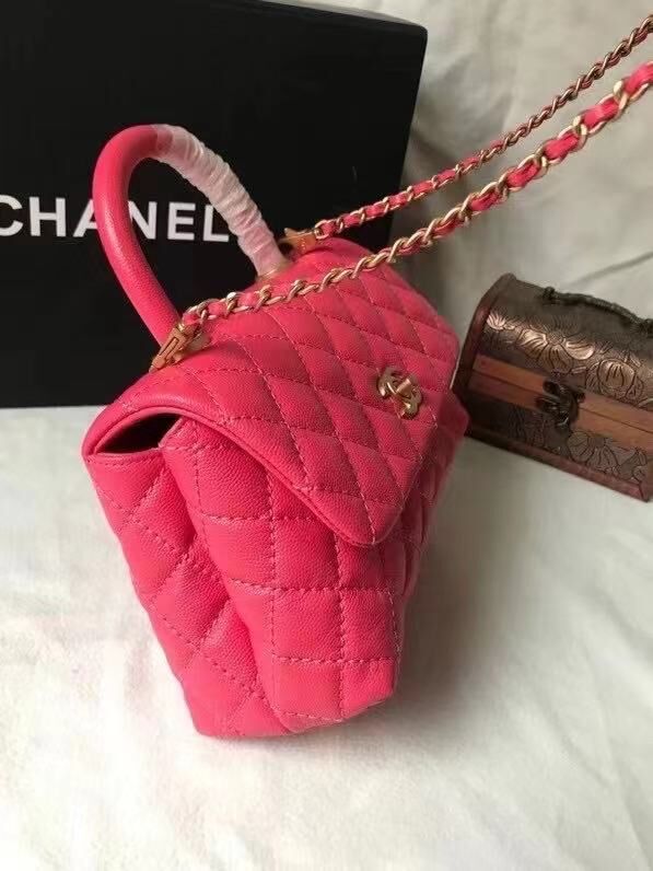 Chanel flap bag with top handle A92990 Rose