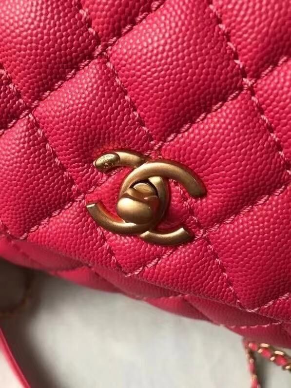 Chanel flap bag with top handle A92990 Rose