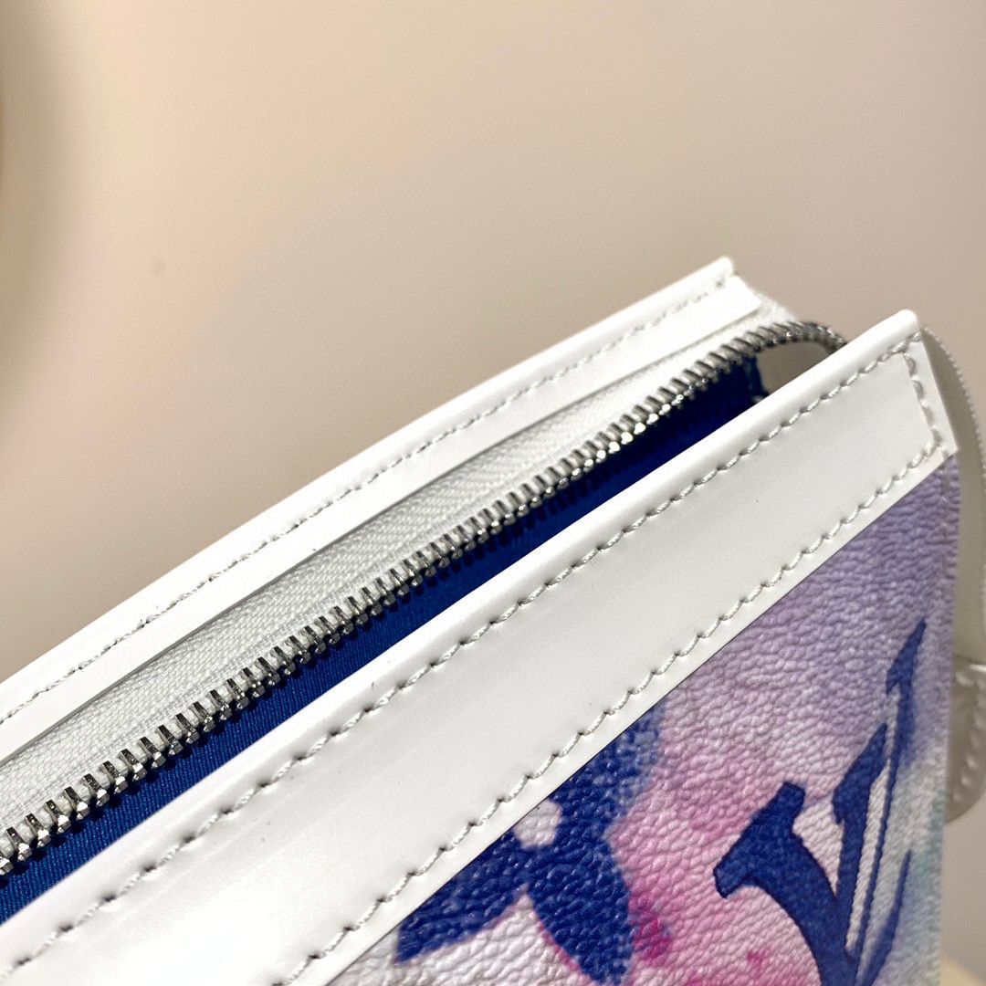 Louis Vuitton Monogram Eclipse POCHETTE VOYAGE MM M80460 Blue&Pink&White