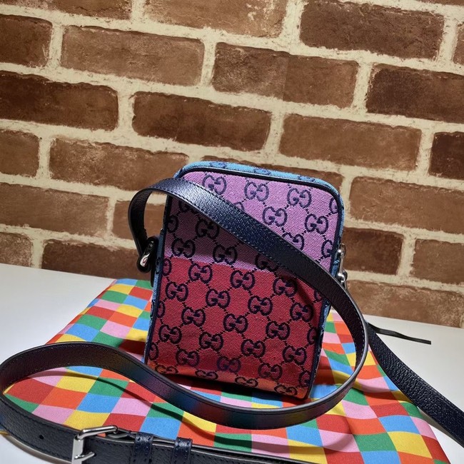 Gucci Horsebit 1955 mini bag 658659 red&yellow&green& powder