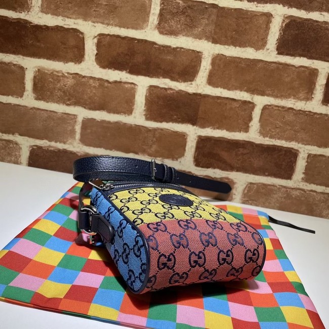 Gucci Horsebit 1955 mini bag 658659 red&yellow&green& powder