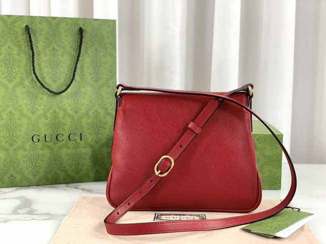 Gucci Small messenger bag with Double G 648934 Red