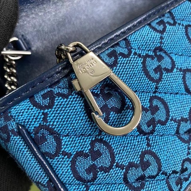 Gucci GG Marmont Multicolor super mini bag 476433 Light blue