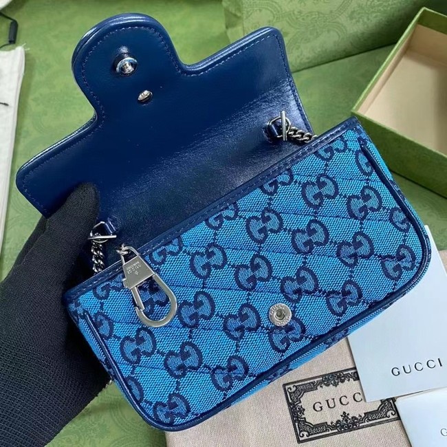 Gucci GG Marmont Multicolor super mini bag 476433 Light blue