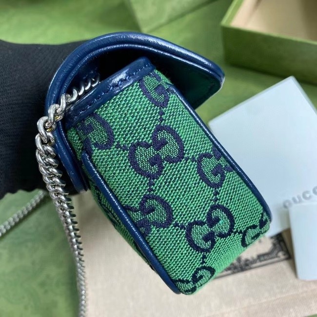 Gucci GG Marmont Multicolor super mini bag 476433 green