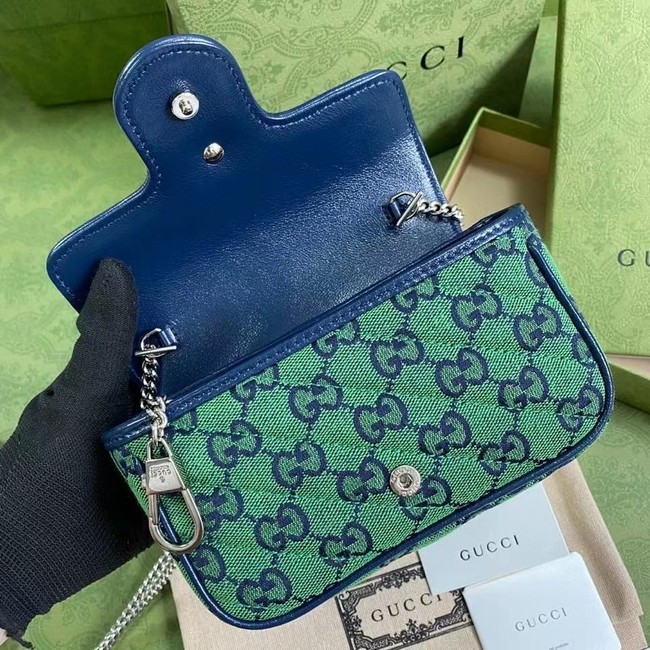 Gucci GG Marmont Multicolor super mini bag 476433 green