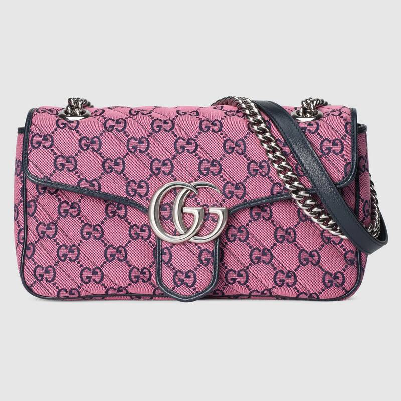 Gucci GG Marmont multicolor small shoulder bag 443497 Pink