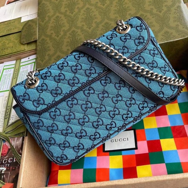Gucci GG Marmont multicolor small shoulder bag 443497 blue