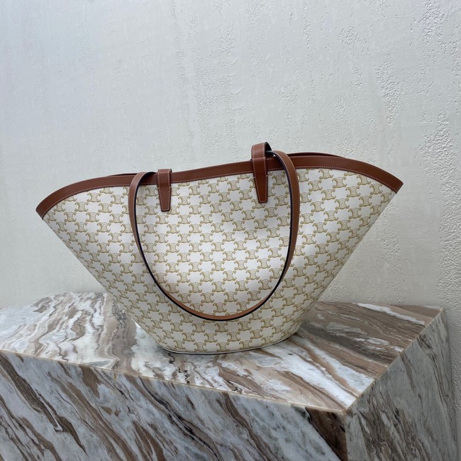 Celine MEDIUM COUFFIN BAG IN TRIOMPHE CANVAS CELINE PRINT 196262 WHITE