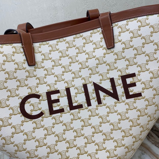 Celine MEDIUM COUFFIN BAG IN TRIOMPHE CANVAS CELINE PRINT 196262 WHITE