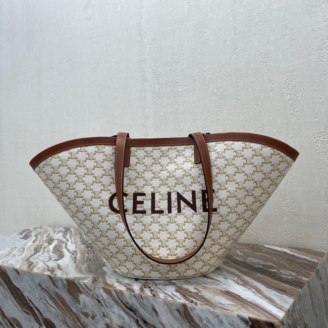 Celine MEDIUM COUFFIN BAG IN TRIOMPHE CANVAS CELINE PRINT 196262 WHITE