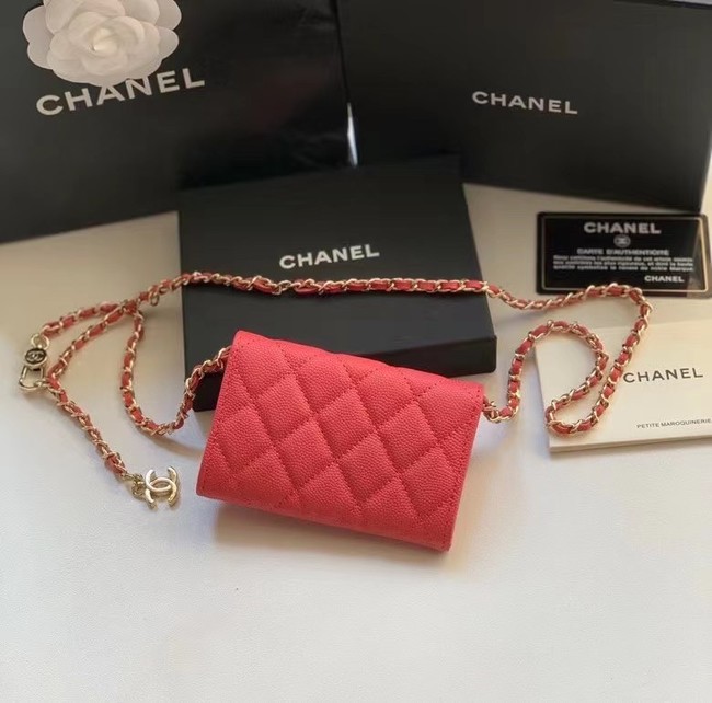 Chanel Original Grained Calfskin Pocket 81081 red