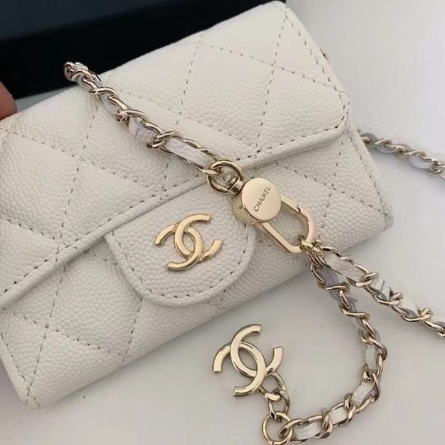 Chanel  Original Grained Calfskin Pocket  81081 white