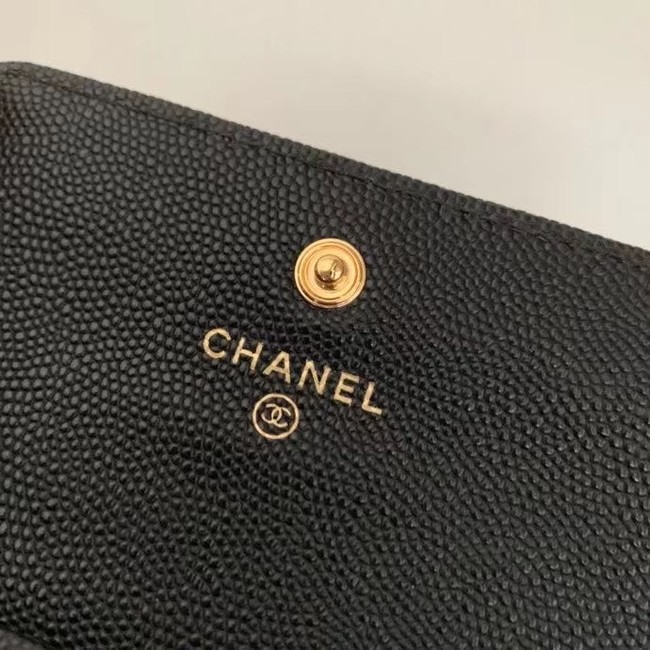 Chanel card holder Calfskin AP2038 black