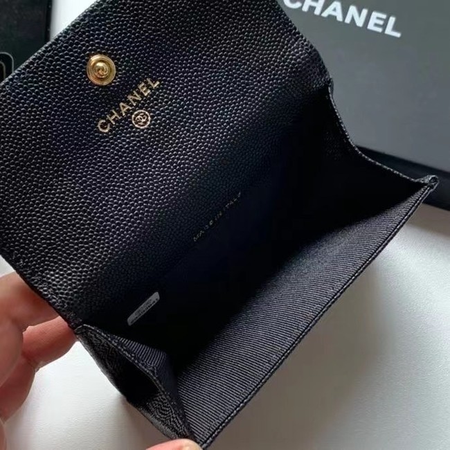 Chanel card holder Calfskin AP2038 black