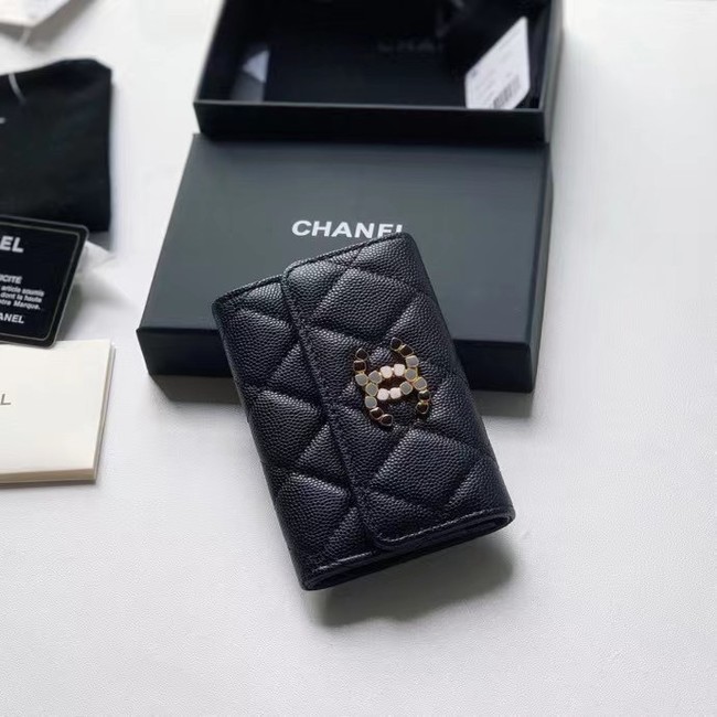 Chanel card holder Calfskin AP2038 black