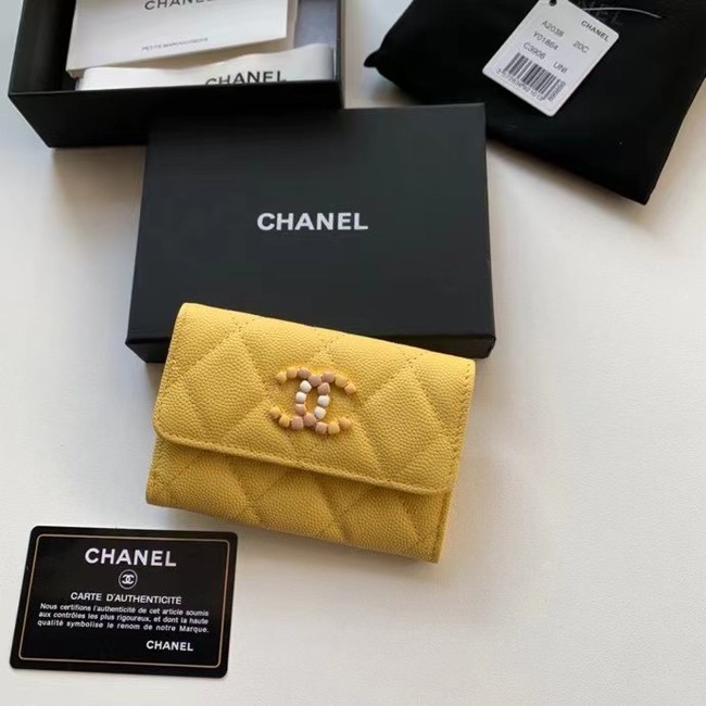 Chanel card holder Calfskin AP2038 yellow